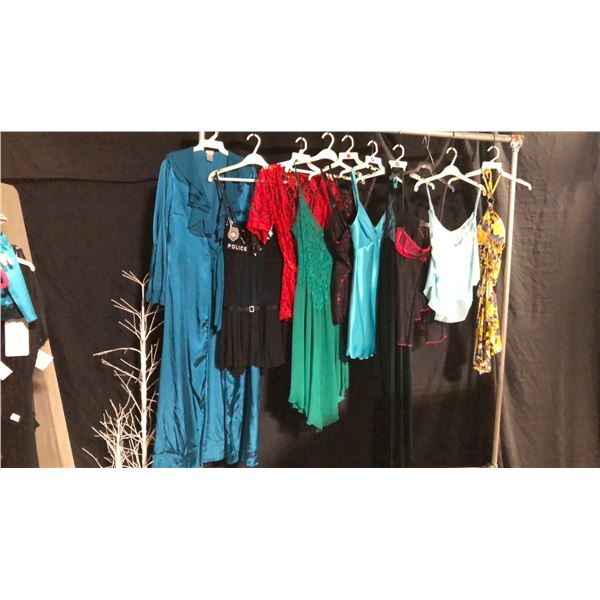 10 ASSORTED PIECES OF LINGERIE ASSORTED SIZES AND STYLES