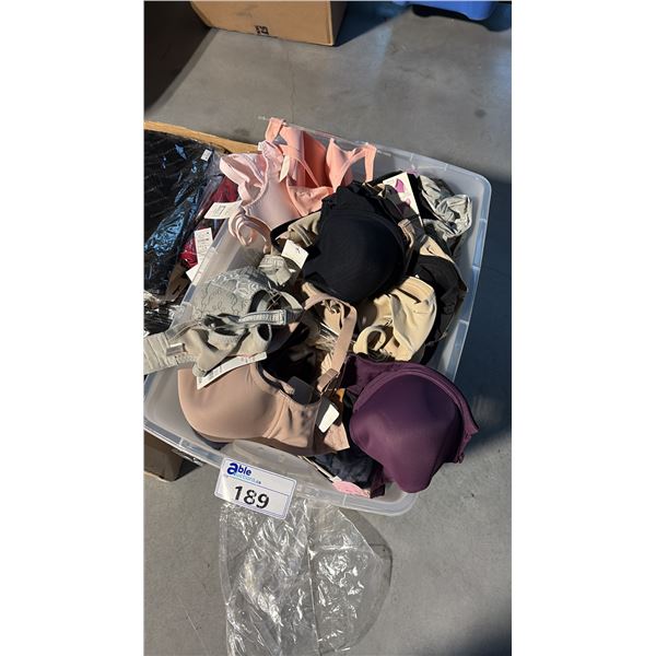 BOX OF ASSORTED LINGERIE ASSORTED SIZES