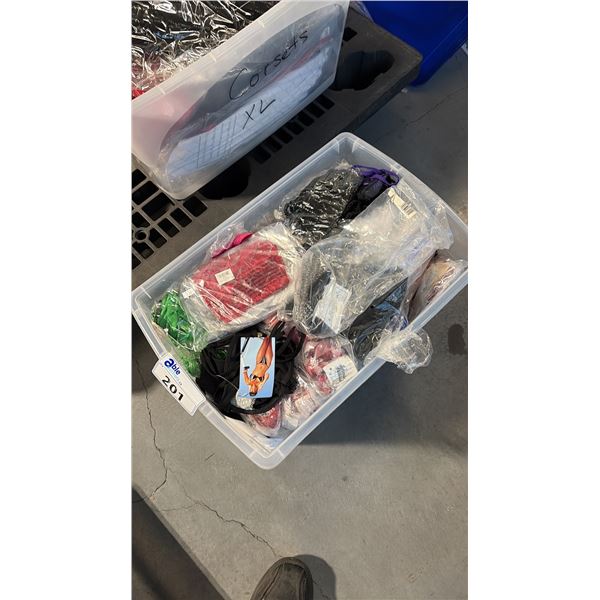 BOX OF ASSORTED LINGERIE ASSORTED SIZES
