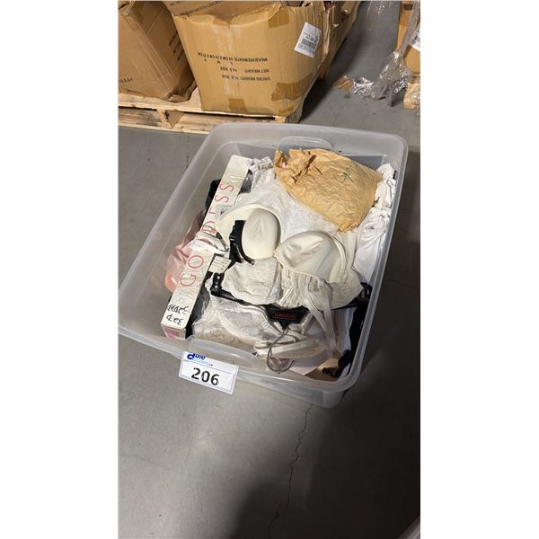 BOX OF ASSORTED LINGERIE ASSORTED SIZES