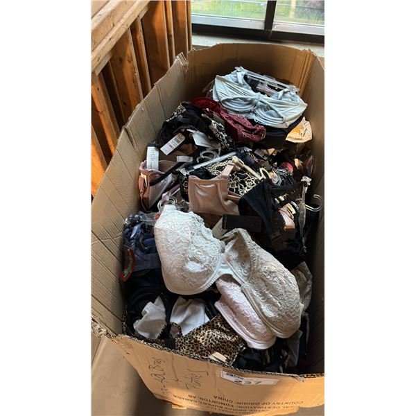 BOX OF ASSORTED LINGERIE ASSORTED SIZES