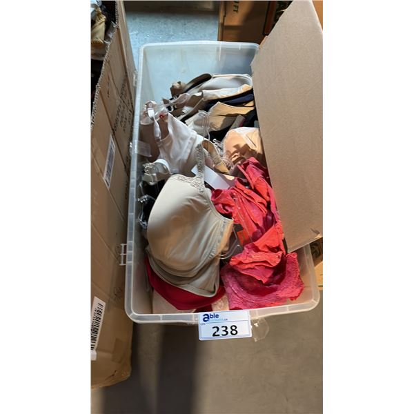 BOX OF ASSORTED LINGERIE ASSORTED SIZES