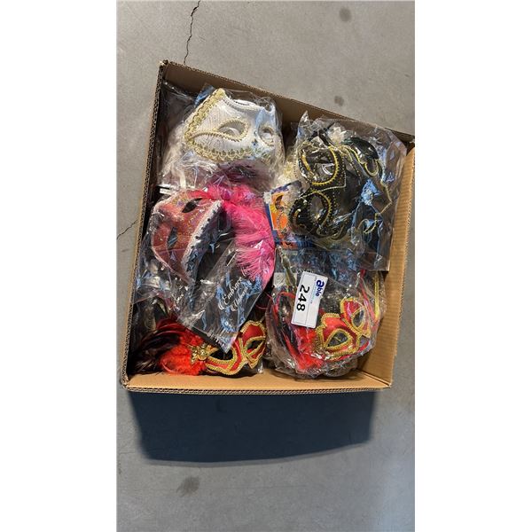 BOX OF MASQUERADE TYPE MASKS