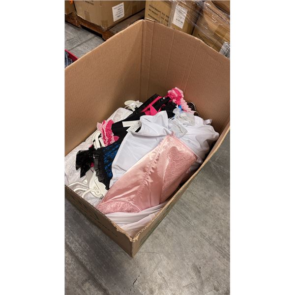 BOX OF ASSORTED LINGERIE ASSORTED SIZES