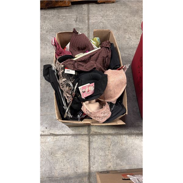 BOX OF ASSORTED LINGERIE ASSORTED SIZES
