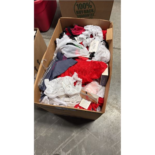 BOX OF ASSORTED LINGERIE ASSORTED SIZES