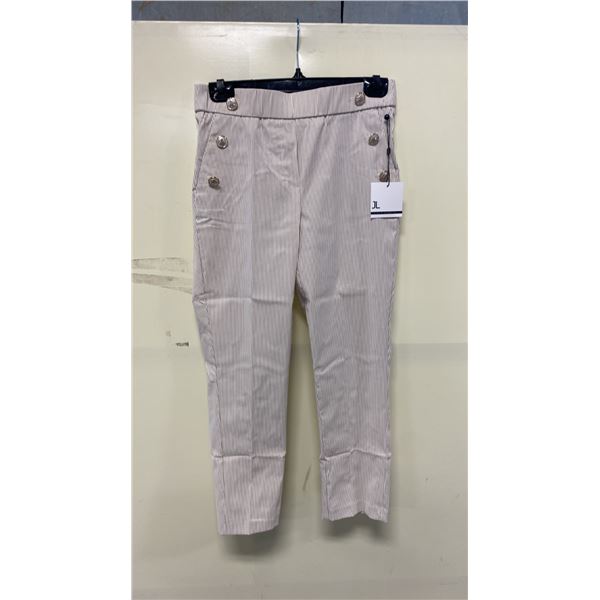 BOX OF JULES & LEOPOLD ASSORTED IVORY BEIGE STRIPE PULL ON SLIM LEG CROP CAPRI PANTS