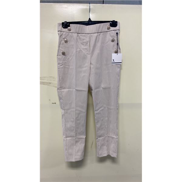 BOX OF JULES & LEOPOLD ASSORTED IVORY BEIGE STRIPE PULL ON SLIM LEG CROP CAPRI PANTS