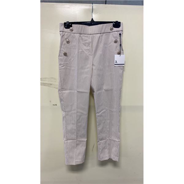 BOX OF JULES & LEOPOLD ASSORTED IVORY BEIGE STRIPE PULL ON SLIM LEG CROP CAPRI PANTS