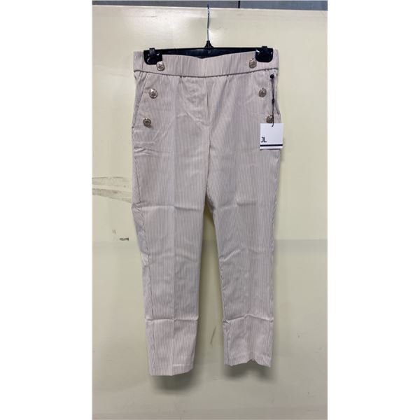 BOX OF JULES & LEOPOLD ASSORTED IVORY BEIGE STRIPE PULL ON SLIM LEG CROP CAPRI PANTS