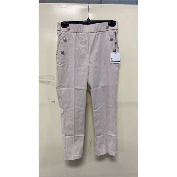 BOX OF JULES & LEOPOLD ASSORTED IVORY BEIGE STRIPE PULL ON SLIM LEG CROP CAPRI PANTS