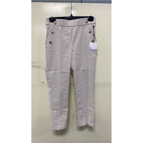 BOX OF JULES & LEOPOLD ASSORTED IVORY BEIGE STRIPE PULL ON SLIM LEG CROP CAPRI PANTS