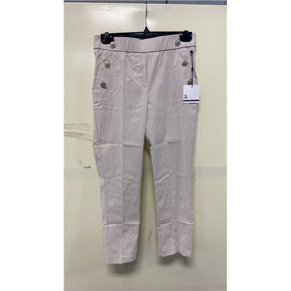BOX OF JULES & LEOPOLD ASSORTED IVORY BEIGE STRIPE PULL ON SLIM LEG CROP CAPRI PANTS