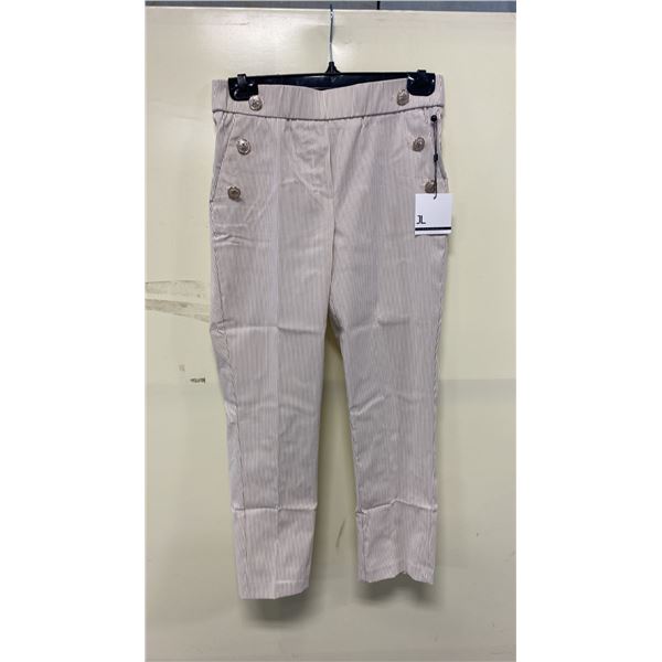 BOX OF JULES & LEOPOLD ASSORTED IVORY BEIGE STRIPE PULL ON SLIM LEG CROP CAPRI PANTS