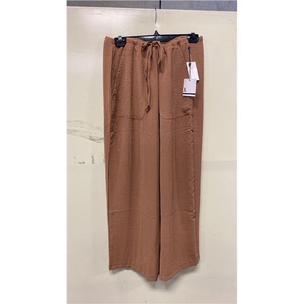 BOX OF JULES & LEOPOLD ASSORTED TAWNY PULL ON WIDE LEG CROP CAPRI PANTS