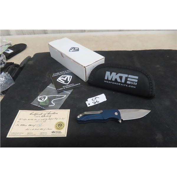 MKT Medfordknife Foldout Knife with Certificate, Case & Box 7'' Long 