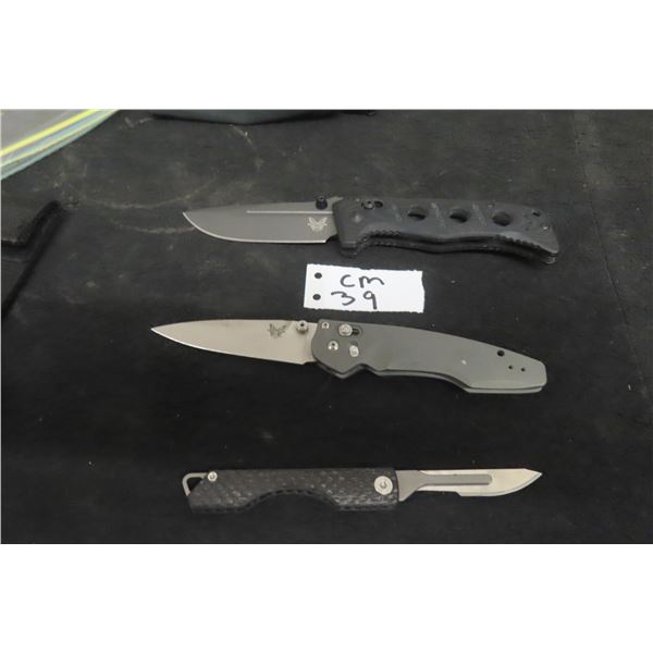3 Fold Out Knives: Benchmade CPM Cruwear 7 1/2'' Long, 