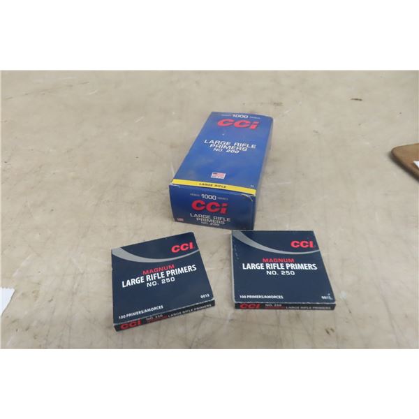 CCI Large Rifle Primers — 1,000 x No. 200; 200 x No. 250 (total 1,200x).