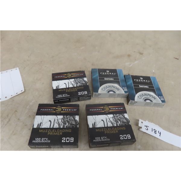 Mixed Primers — 200 x Shotshell No. 209A; 300 x Muzzle-loading Primers No. 209 (total 500x).