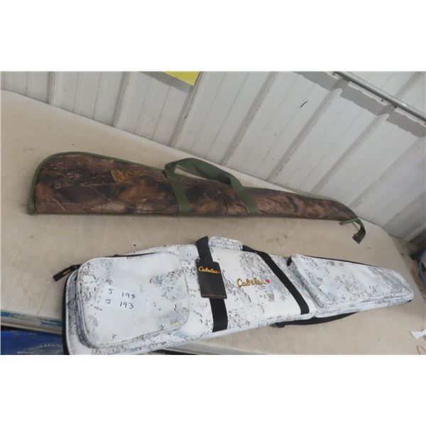 Two Soft Gun Cases — Tundra Snow Camo (like New) and Forest Camo