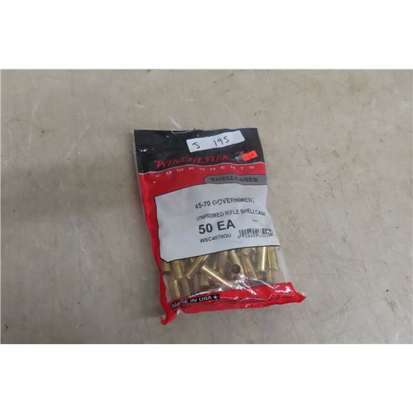 Winchester .45-70 Government Unprimed Rifle Shell Casings — 50 Count