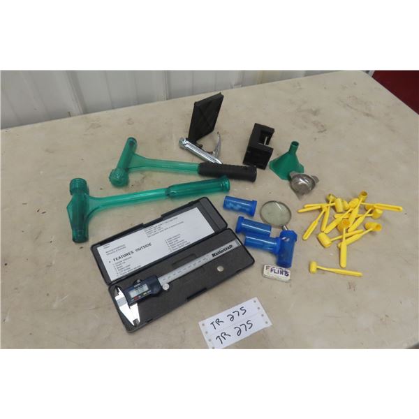 Mastercraft Digital Calipers, Reloading Hammer, Powder Measure Scoop, and More