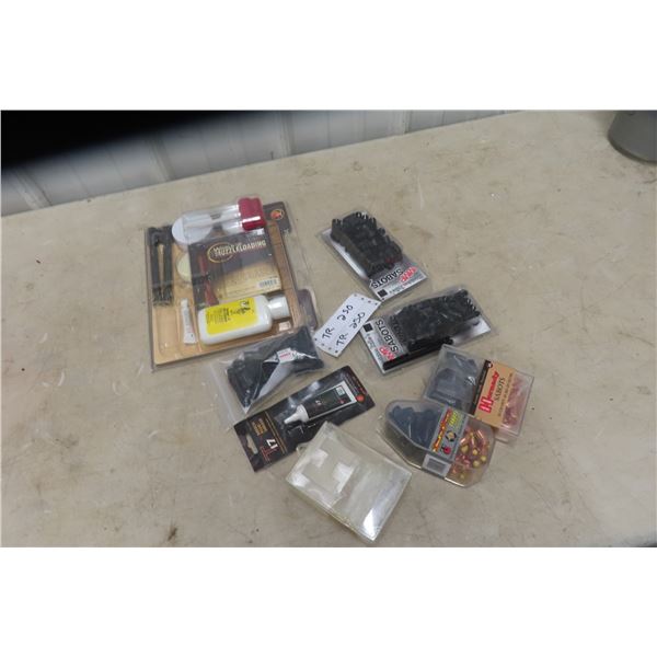 Assorted .50 Caliber Reloading Sabots and Bullets with Muzzle Cleaning Kit and Breech Grease