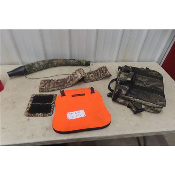 Two Hunting Thermal Jackets, Ammunition Belt, Ammunition Case, and More