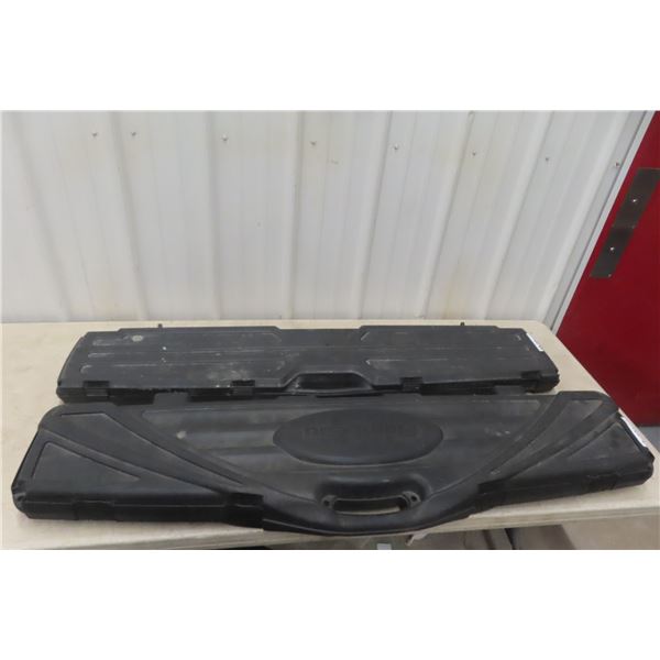 Two Hard Gun Cases: Flambeau 52" × 12" and Doskocil Sports 50" × 10"