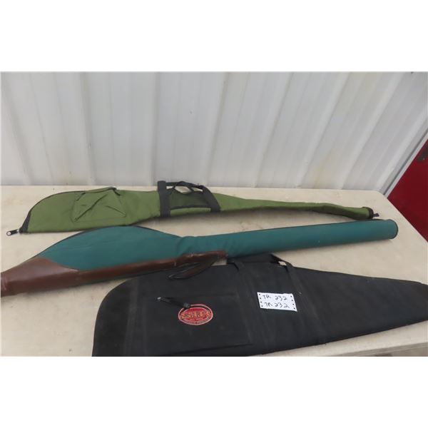 Two Soft Gun Cases Plus Fishing Rod Case
