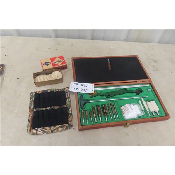 Gun Cleaning Kit in Hard Case with Ammo Caddy and Cleaning Patches