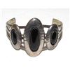 Image 1 : VTG Navajo Onyx Statement Cuff Bracelet Sterling Silver Native American