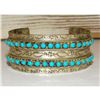 Image 1 : Zuni Sleeping Beauty Mine Snake Eye Turquoise Cuff Bracelet Sterling Signed