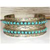 Image 3 : Zuni Sleeping Beauty Mine Snake Eye Turquoise Cuff Bracelet Sterling Signed