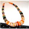 Image 7 : Navajo Tommy Singer Orange Spiny Heishi Necklace Sterling Silver 12K Gold 20"