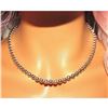 Image 1 : Navajo Pearls Necklace Sterling Silver 6mm Beads Necklace 18"L