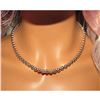 Image 2 : Navajo Pearls Necklace Sterling Silver 6mm Beads Necklace 18"L
