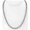 Image 1 : 6mm Navajo Pearls Necklace Sterling Silver Stamped Beads Choker Necklace 18"L