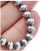Image 2 : 6mm Navajo Pearls Necklace Sterling Silver Stamped Beads Choker Necklace 18"L