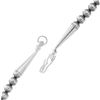 Image 3 : 6mm Navajo Pearls Necklace Sterling Silver Stamped Beads Choker Necklace 18"L