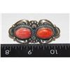 Image 3 : Massive Navajo Red Spiny Oyster Ring Sz 8 Sterling Silver J James