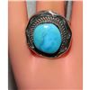 Image 3 : Navajo Blue Royston Turquoise Ring Size 7.5 Sterling Silver Signed