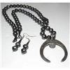 Image 3 : Vintage Navajo Pearls Naja Squash Blossom Necklace & Earrings Set Sterling