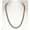 Image 2 : Vintage Navajo Pearls Necklace 10mm Hand Stamped Saucer Beads Sterling Silver