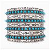 Image 1 : Huge Zuni Sleeping Beauty Mine Snake Eye Turquoise Cuff Bracelet Sterling Signed