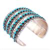 Image 2 : Huge Zuni Sleeping Beauty Mine Snake Eye Turquoise Cuff Bracelet Sterling Signed
