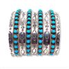 Image 3 : Huge Zuni Sleeping Beauty Mine Snake Eye Turquoise Cuff Bracelet Sterling Signed