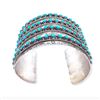 Image 4 : Huge Zuni Sleeping Beauty Mine Snake Eye Turquoise Cuff Bracelet Sterling Signed