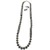 Image 1 : Vintage Navajo Pearls Necklace Earrings Set Hand Made Beads Sterling Silver 30"