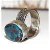 Image 2 : Navajo Morenci Turquoise Ring Sz 6 Sterling Silver Eli Skeets